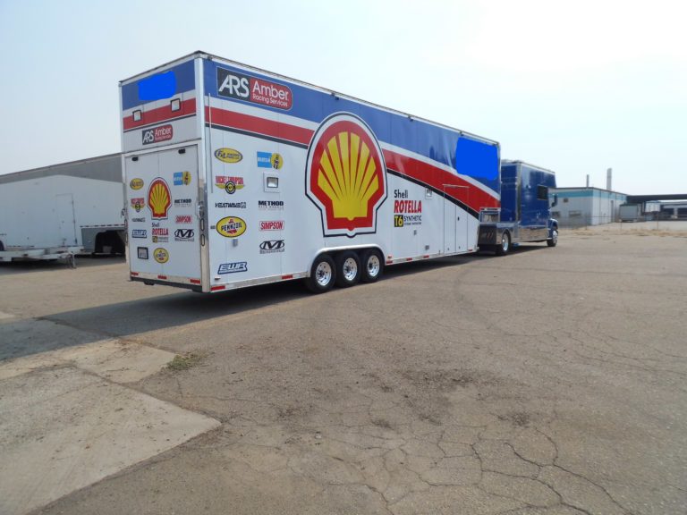 outside view of the trailer and truck